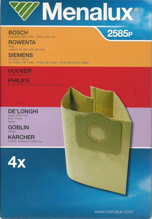 Мешок пылесборник MENALUX 2585 для пылесосов Bosch, Rowenta, Philips, Siemens