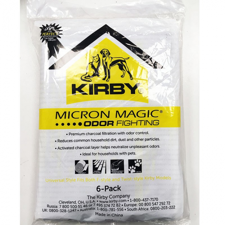 Мешки с угольной фильтрацией для пылесоса Kirby, упаковка 6 шт.,арт. OdorKU