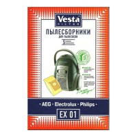 Мешки пылесборники для пылесоса Electrolux, Philips, AEG, Bork, Zanussi - Vesta EX 01